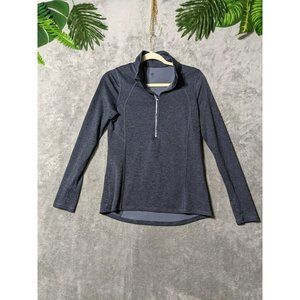 🍑CHAMPION Women Knit Top Activewear Running Long Sleeve 1/2 Zip Solid Gray S